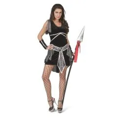 Robe Noire Courte De Guerrière Médiévale