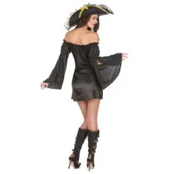 Robe Noire De Pirate Corset Doré -Camouflage Soldes Boutique Robe noire de pirate corset dore 31302