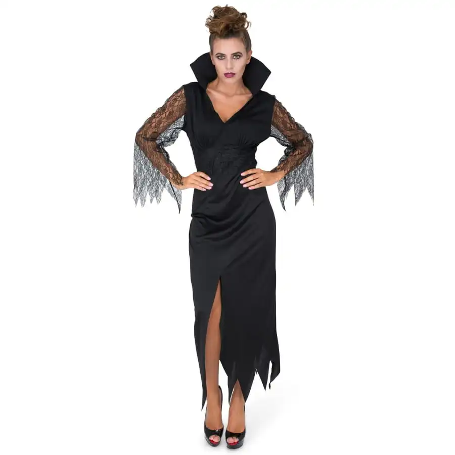Robe Noire De Sorcière Manches Transparentes 2 Robe Noire De Sorcière Manches Transparentes – Image 2