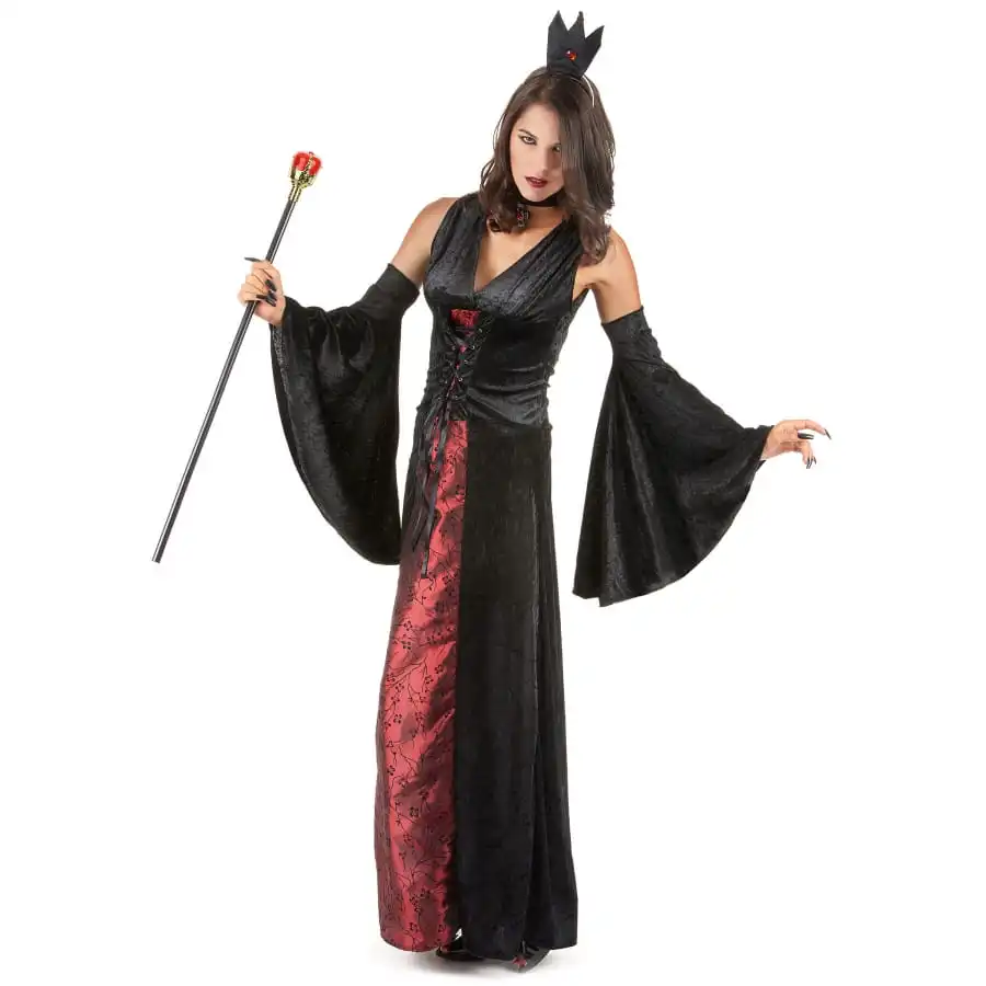 Robe Noire Et Rouge De Vampire Effet Velours 2 Robe Noire Et Rouge De Vampire Effet Velours – Image 2