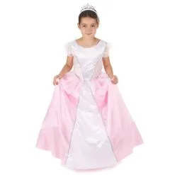 Robe Rose Blanche Volumineuse De Petite Princesse