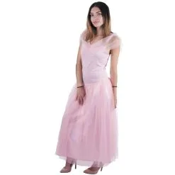 Robe Rose Unie De Princesse Pour Femme