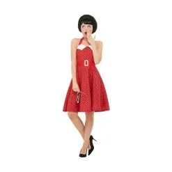 Robe Rouge à Pois Noirs Rock'n Roll Années 50 -Camouflage Soldes Boutique Robe rouge a pois noirs rock n roll annees 50 56991