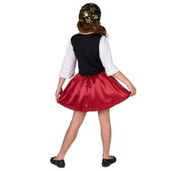 Robe Rouge De Petite Pirate Têtes De Morts Dorées -Camouflage Soldes Boutique Robe rouge de petite pirate tetes de morts dorees 26984