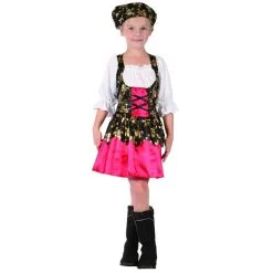 Robe Rouge De Petite Pirate Têtes De Morts Dorées -Camouflage Soldes Boutique Robe rouge de petite pirate tetes de morts dorees 26985