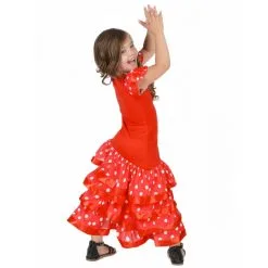 Robe Rouge Pois Blanc De Petite Danseuse Flamenco -Camouflage Soldes Boutique Robe rouge pois blanc de petite danseuse flamenco 40698