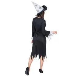 Robe Sorcière Noire Imprimé Toiles Fond Blanc -Camouflage Soldes Boutique Robe sorciere noire imprime toiles fond blanc 24215