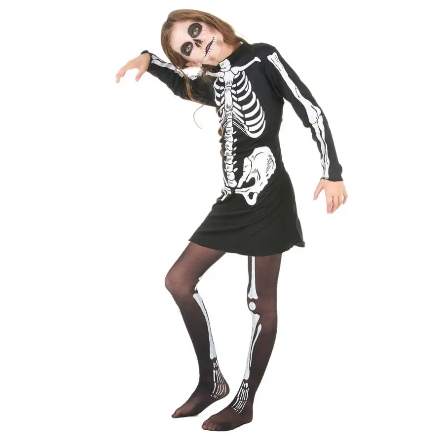 Robe Squelette Mi-longue Pour Fillette 2 Robe Squelette Mi-longue Pour Fillette – Image 2