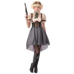 Robe Steampunk Lignée Pour Femme