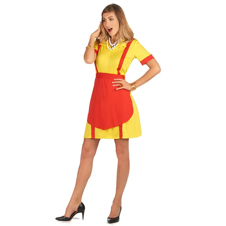 Robe Tablier Jaune Rouge De Serveuse US Pour Femme 3 Robe Tablier Jaune Rouge De Serveuse US Pour Femme – Image 3