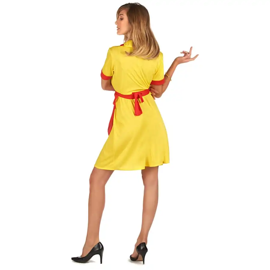 Robe Tablier Jaune Rouge De Serveuse US Pour Femme 4 Robe Tablier Jaune Rouge De Serveuse US Pour Femme – Image 4