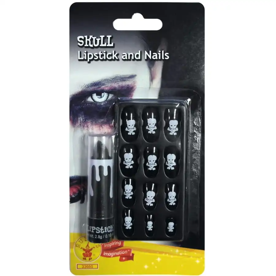 Rouge à Lèvre Et Ongles Crâne 1 Rouge à Lèvre Et Ongles Crâne