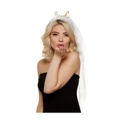 Serre-tête Bride Avec Voile Blanc Et Froufrous