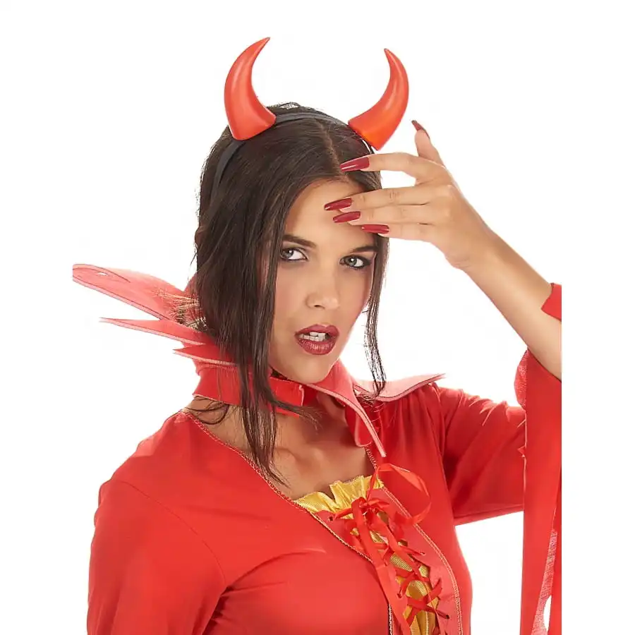 Serre Tête Cornes De Diable Rouge En Plastique 2 Serre Tête Cornes De Diable Rouge En Plastique – Image 2