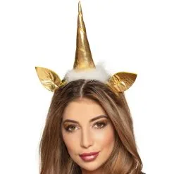 Serre-tête Licorne Dorée, Tête Et Oreilles, Adulte
