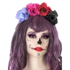 Serre Tête Recouvert De Fleurs Colorées