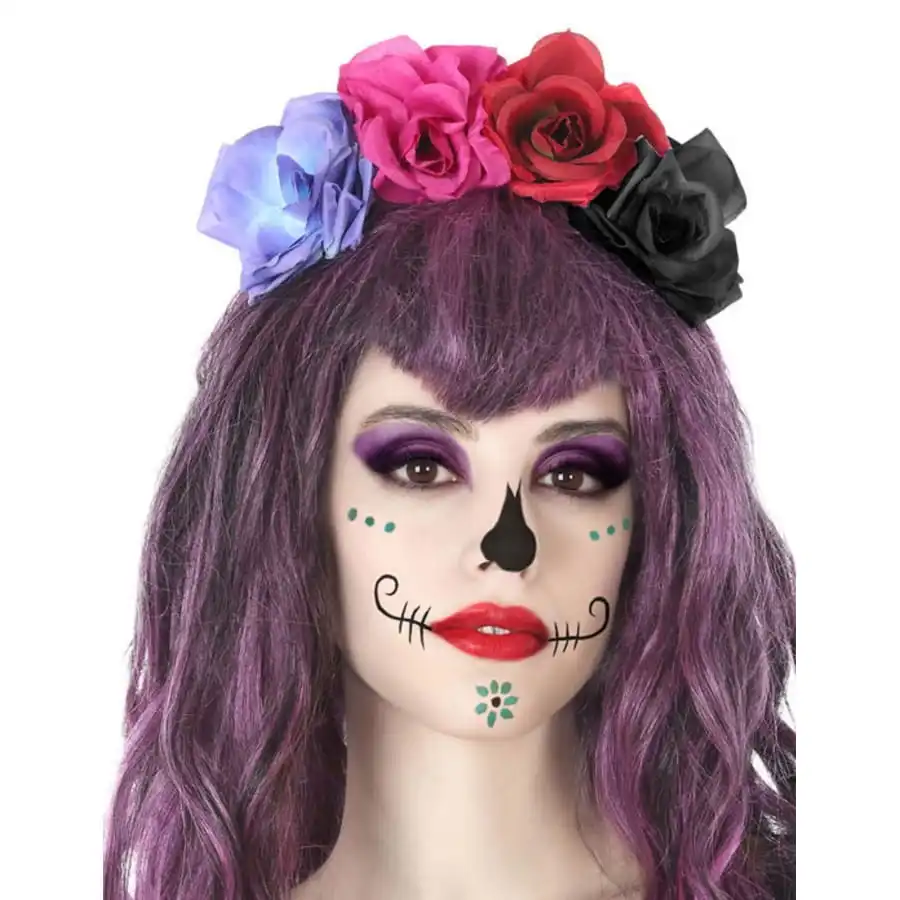 Serre Tête Recouvert De Fleurs Colorées 1 Serre Tête Recouvert De Fleurs Colorées