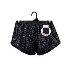 Short Noir Brillant Pour Femme -Camouflage Soldes Boutique Short noir brillant pour femme 62406