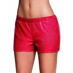Shorty Rouge Recouvert De Sequins