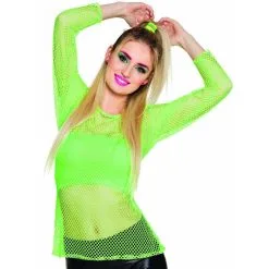 T-shirt Résille Verte Manches Longues