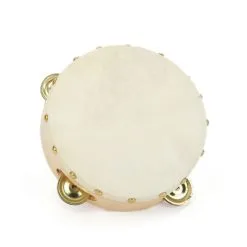 Tambourin En Bois Naturel De 16cm