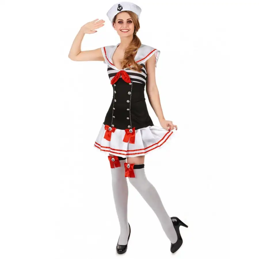 Tenue Courte De Femme Marin Noire Et Blanche 1 Tenue Courte De Femme Marin Noire Et Blanche