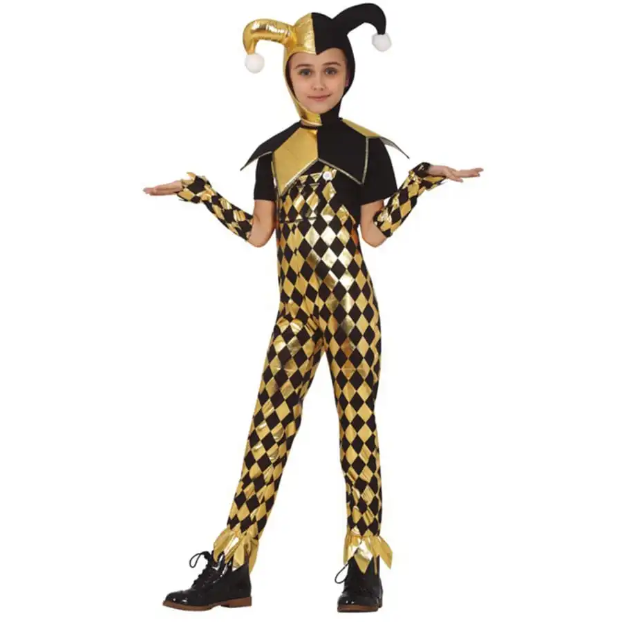 Tenue D'arlequin Doré Pour Fille 1 Tenue D'arlequin Doré Pour Fille