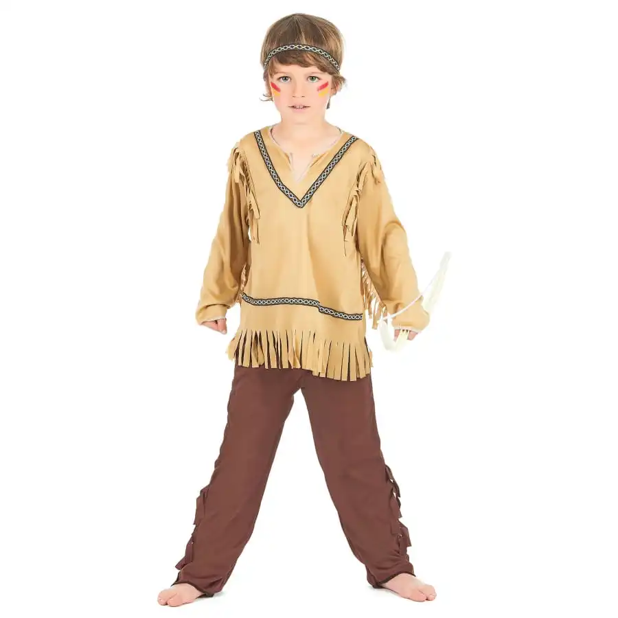 Tenue D'indien Traditionnel Marron Pour Enfant 2 Tenue D'indien Traditionnel Marron Pour Enfant – Image 2