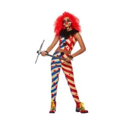 Tenue De Clown Maléfique Moulante Pour Femme