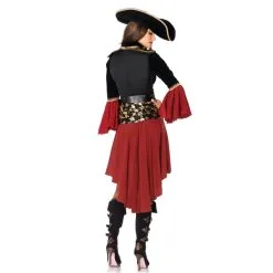 Tenue De Femme Pirate Bordeaux Corset Noir -Camouflage Soldes Boutique Tenue de femme pirate bordeaux corset noir 29539