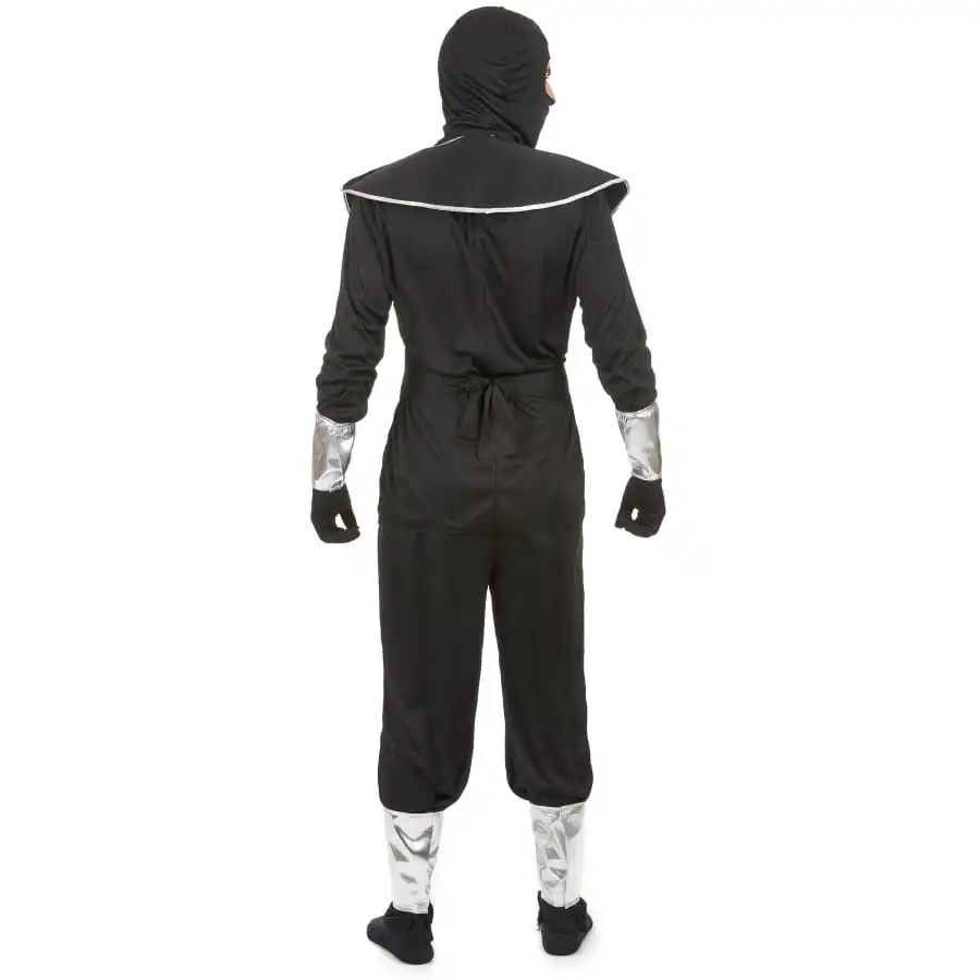 Tenue De Ninja Noire Et Argentée Pour Homme 3 Tenue De Ninja Noire Et Argentée Pour Homme – Image 3