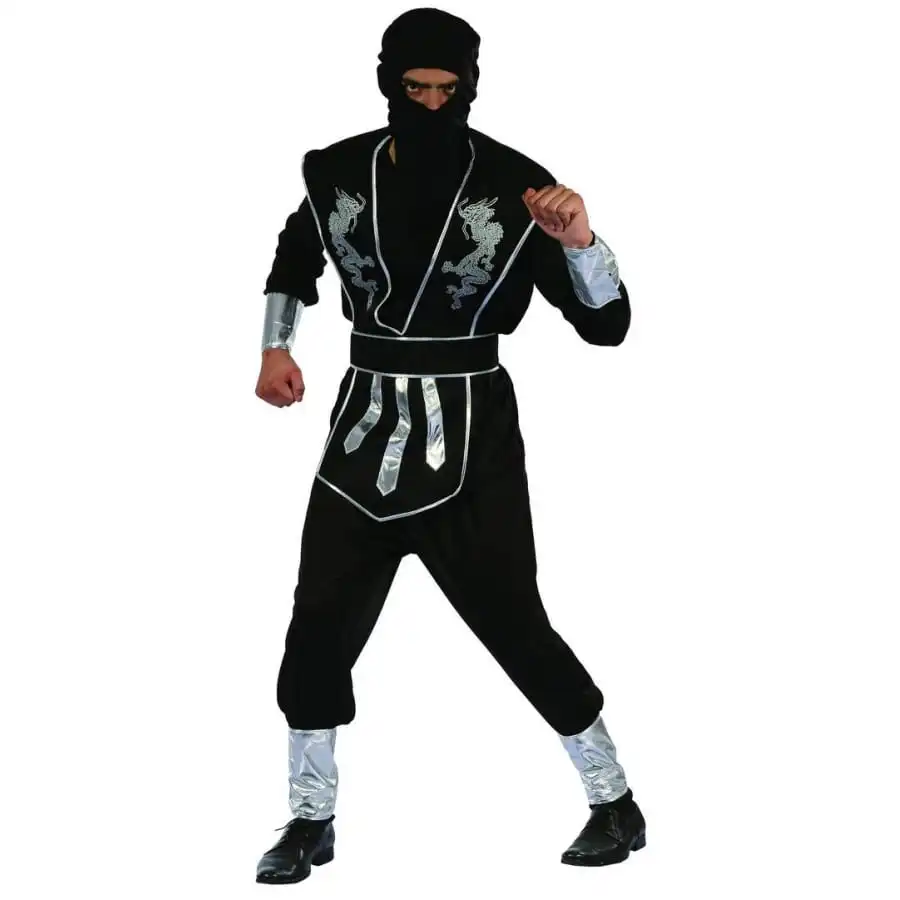 Tenue De Ninja Noire Et Argentée Pour Homme 4 Tenue De Ninja Noire Et Argentée Pour Homme – Image 4
