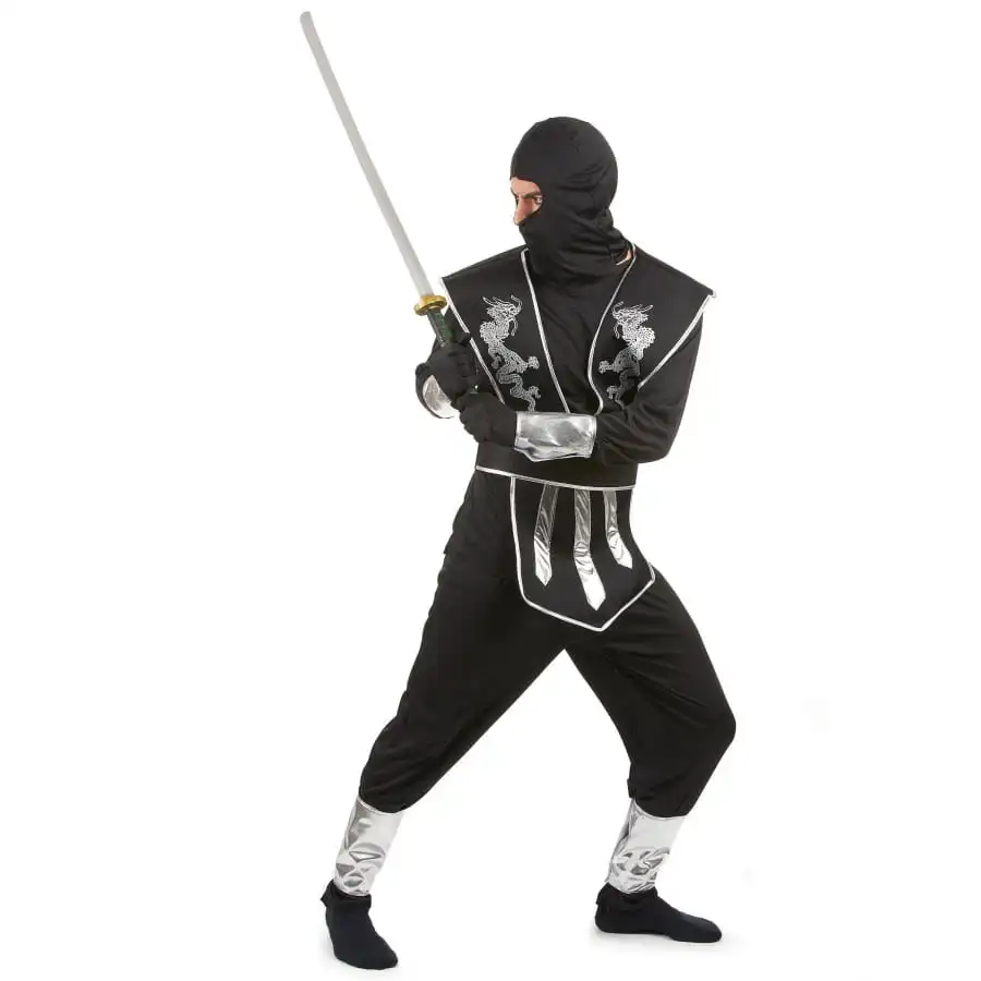 Tenue De Ninja Noire Et Argentée Pour Homme 1 Tenue De Ninja Noire Et Argentée Pour Homme