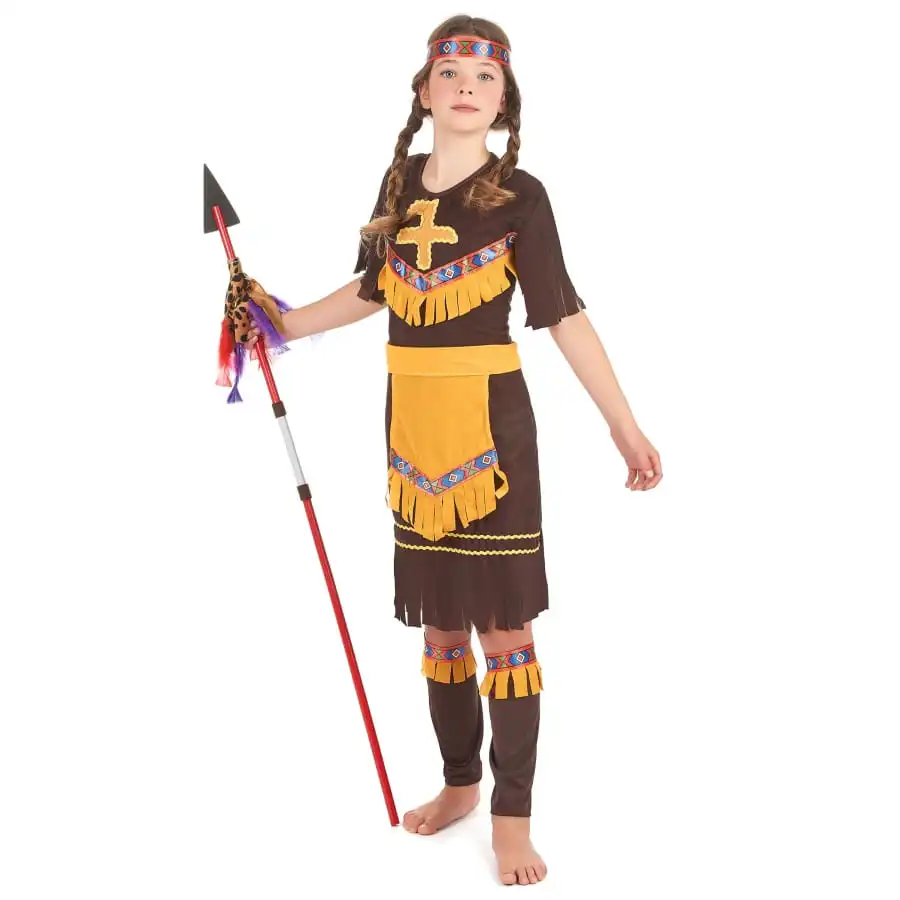 Tenue De Petite Indienne Marron En Robe 2 Tenue De Petite Indienne Marron En Robe – Image 2