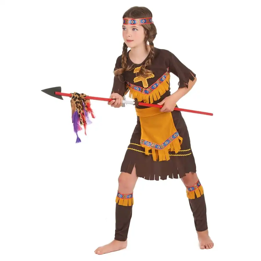 Tenue De Petite Indienne Marron En Robe 3 Tenue De Petite Indienne Marron En Robe – Image 3