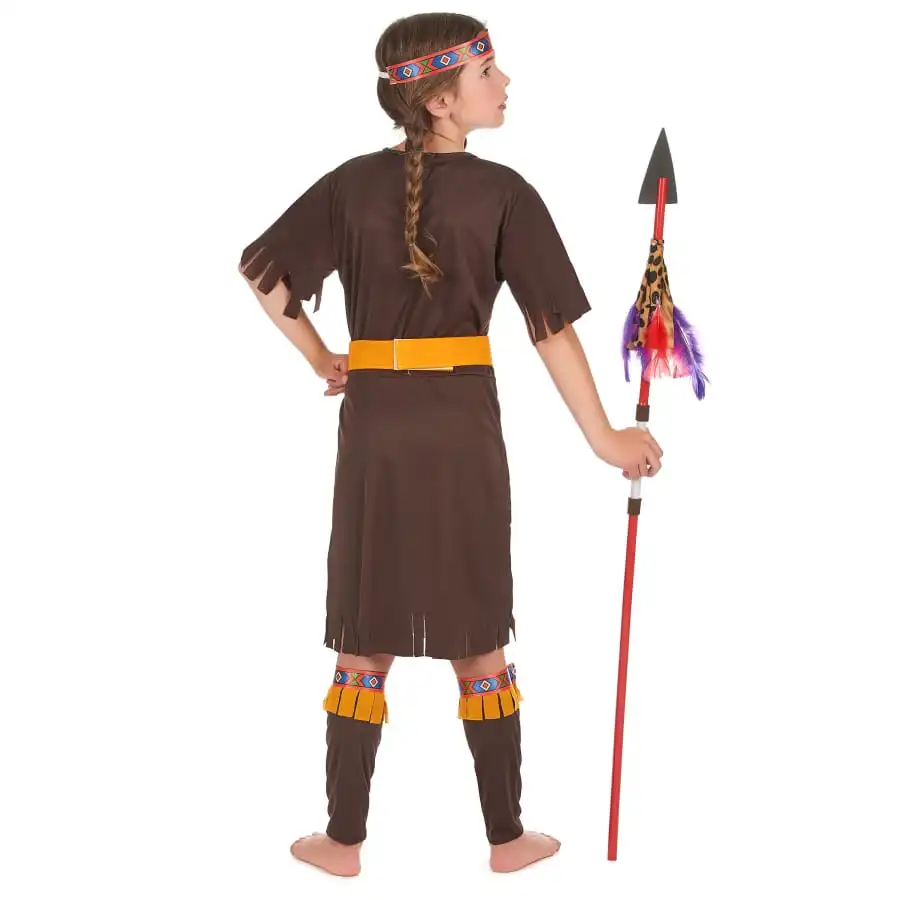 Tenue De Petite Indienne Marron En Robe 4 Tenue De Petite Indienne Marron En Robe – Image 4