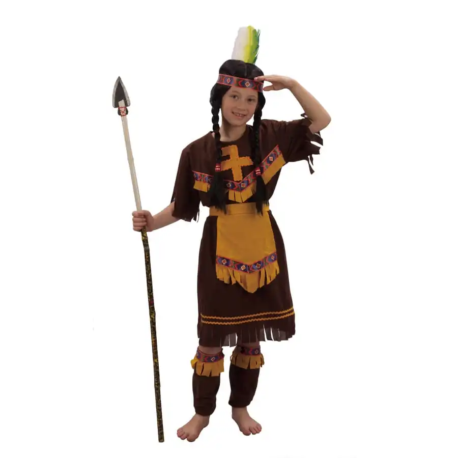 Tenue De Petite Indienne Marron En Robe 1 Tenue De Petite Indienne Marron En Robe