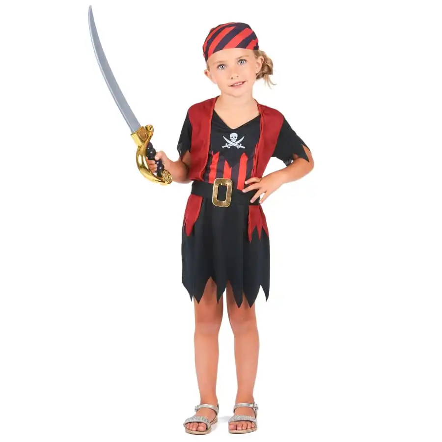 Tenue De Petite Piratesse Noire Et Rouge 2 Tenue De Petite Piratesse Noire Et Rouge – Image 2