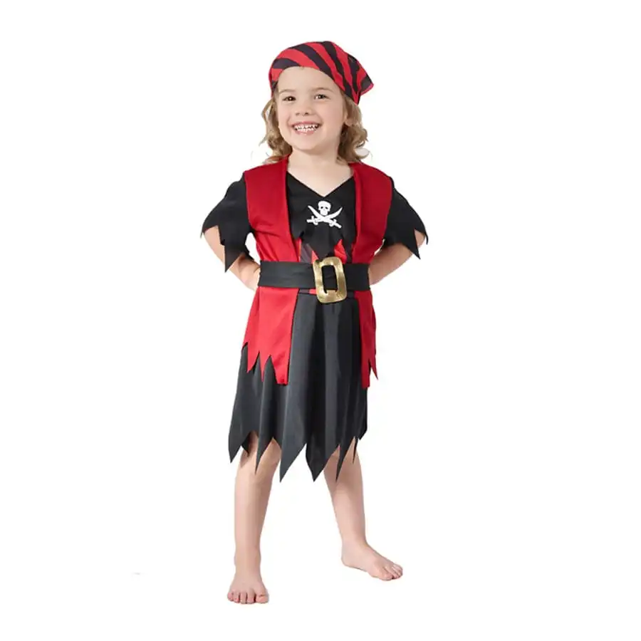 Tenue De Petite Piratesse Noire Et Rouge 1 Tenue De Petite Piratesse Noire Et Rouge