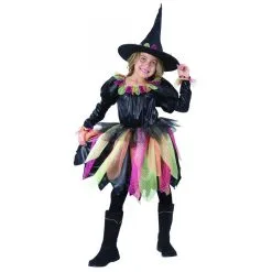 Tenue De Petite Sorcière Avec Tulles Multicolores -Camouflage Soldes Boutique Tenue de petite sorciere avec tulles multicolores 17392