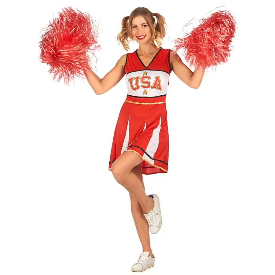 Tenue De Pompom Girl Rouge Et Blanche Pour Femme 2 Tenue De Pompom Girl Rouge Et Blanche Pour Femme â Image 2