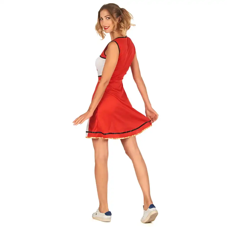 Tenue De Pompom Girl Rouge Et Blanche Pour Femme 3 Tenue De Pompom Girl Rouge Et Blanche Pour Femme â Image 3