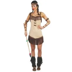 Tenue Indienne Miwok Courte à Franges Pour Femme