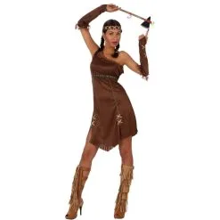 Tenue Marron Unie D'indienne Pour Femme Adulte