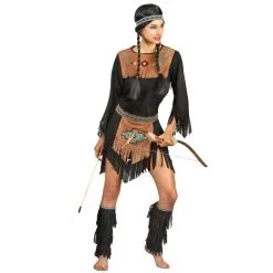 Tenue Noire Et Marron De Femme Indien