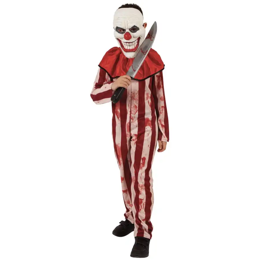 Tenue Rayée De Clown D'Halloween Pour Enfant 1 Tenue Rayée De Clown D'Halloween Pour Enfant