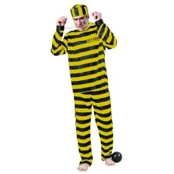 Tenue Rayée Jaune Et Noire De Prisonnier, Adulte 9 Tenue Rayée Jaune Et Noire De Prisonnier, Adulte -Camouflage Soldes Boutique Tenue rayee jaune et noire de prisonnier adulte 17549