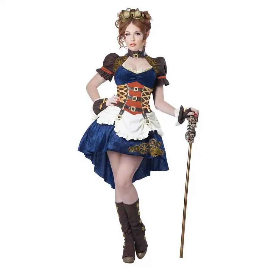 Tenue Robe Bleue SteamPunk Queue De Pie 1 Tenue Robe Bleue SteamPunk Queue De Pie