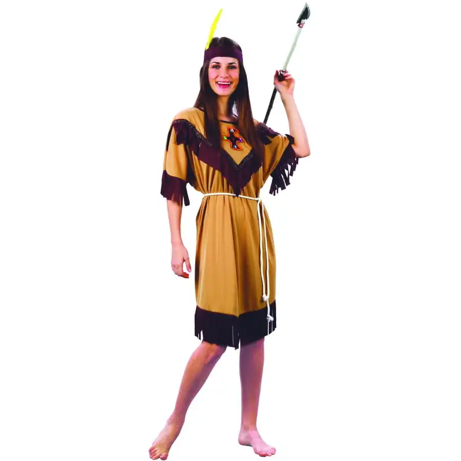 Tenue Robe D'indienne Marron Clair Pour Femme 4 Tenue Robe D'indienne Marron Clair Pour Femme – Image 4