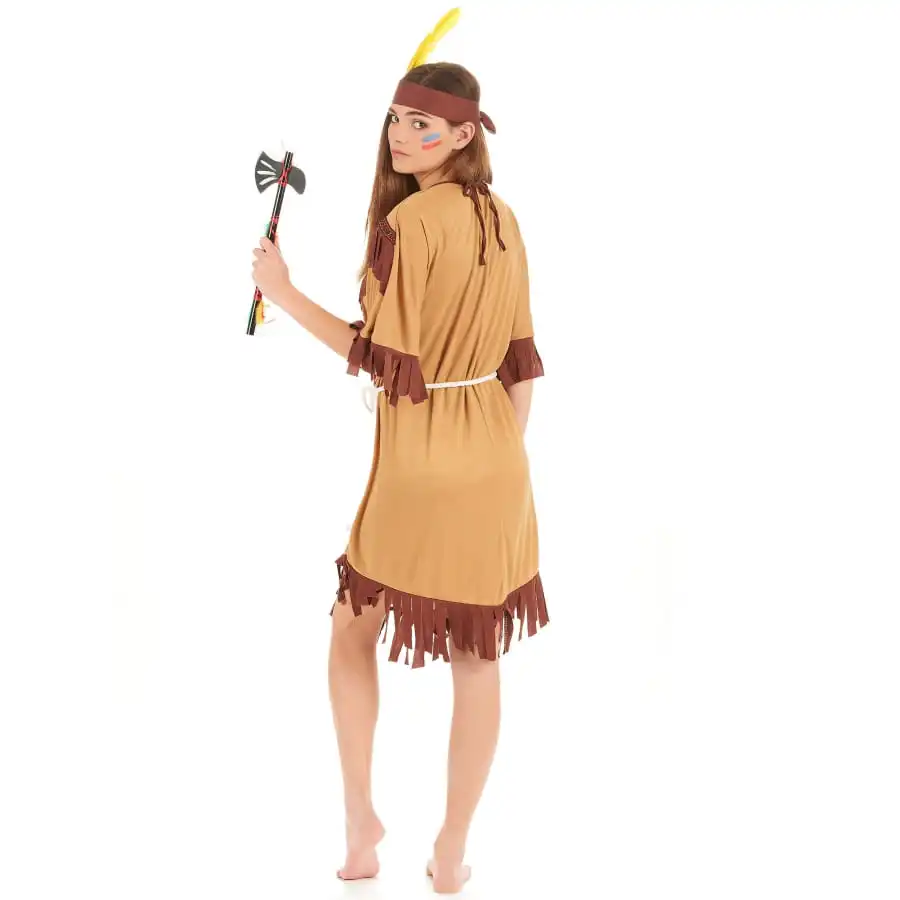 Tenue Robe D'indienne Marron Clair Pour Femme 3 Tenue Robe D'indienne Marron Clair Pour Femme – Image 3